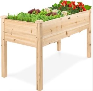 Raised Garden Bed, Elevated Wood Garden Planter Stand, 48x24x30in