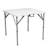 6' Square Plastic Folding Table - Granite White