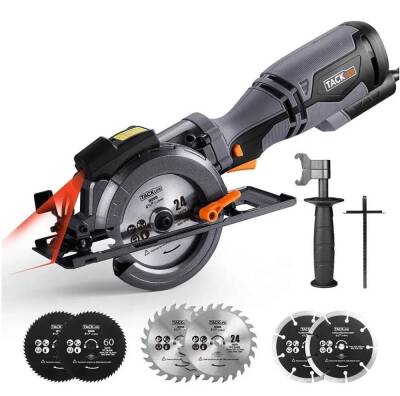 5.8A Corded Electric Circular Saw with 6 Saw Blades and Laser Guide