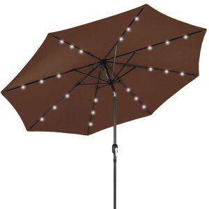 Solar LED Lighted Patio Umbrella w/ Tilt Adjustment, UV-Resistance - 10ft