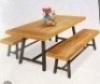 3-Piece Indoor Outdoor Acacia Wood Dining Table