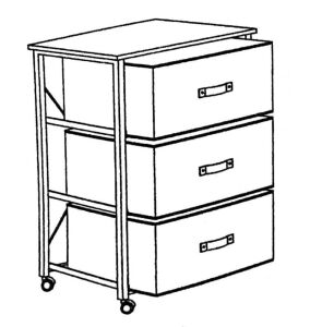 3-Tier Dresser with Steel Frame - Gray