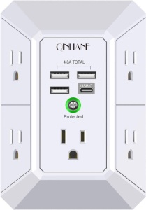 5 Outlet Extender with 4 USB Charging Ports