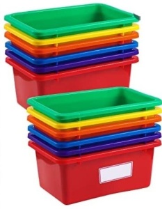 12 Pcs Plastic Cubby Bins