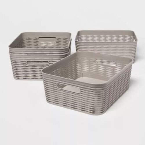 Set of (4) Medium Storage Baskets - 1 Damaged