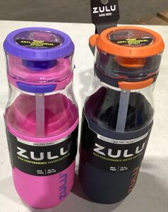 Lot of (2) Zulu High Performance Water Bottles