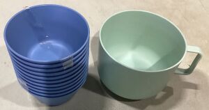 Lot of (1) Soup Mug and (11) Mini Bowls