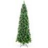 6' Partially Flocked Spruce Pencil Christmas Tree w/ Berries, Pine Cones