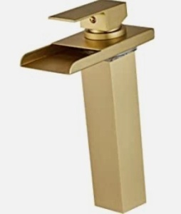 Wovier Matte Gold LED Waterfall Spout Tall Body