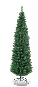 5 ft. PVC Unlit Artificial Slim Pencil Christmas Tree with Stand