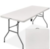 6ft Portable Folding Plastic Dining Table w/ Handle, Lock