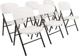 Amazon Basics Folding Plastic Chair with 350-Pound Capacity - 6-Pack