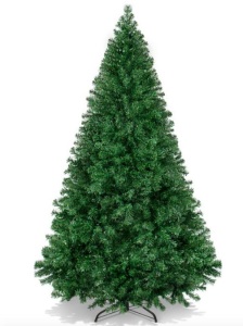 Premium Artificial Pine Christmas Tree w/ 1,000 Tips, Foldable Metal Base, Green