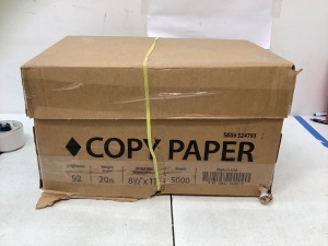 Case Copy Paper, Letter Size, 5,000 Sheets, E-Commerce Return