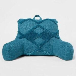 Tufted Textured Bed Rest Pillow - Teal Blue