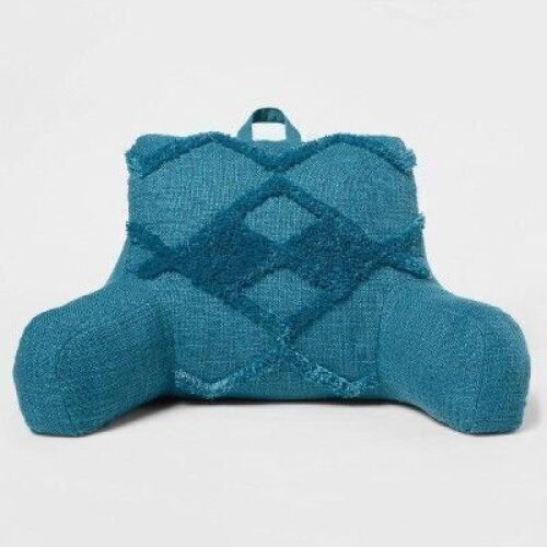Tufted Textured Bed Rest Pillow&nbsp;- Teal Blue