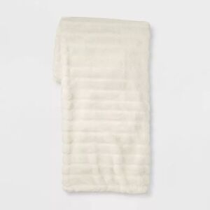 Textured Faux Fur Reversible Throw Blanket