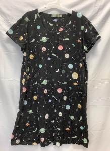 Pajama Shirt Dress, L