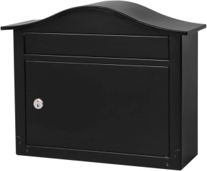 Architectural Mailboxes Saratoga Wall-Mount Lockable Mailbox in Black  