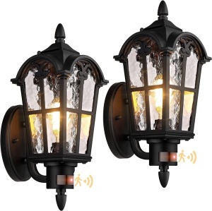 2 pk Dusk to Dawn Porch Lights​​​​​​​ w/ Motion Sensor