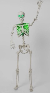 60" Lit Posable Skeleton Halloween Decorative Mannequin