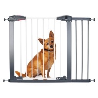 Multi-Use Metal Baby Gate Pet Gate 22" Wide Opening Easy Walk-Through Single-Hand Access Easy Set Up No Tools Required Fit Opening 29" to 34" Wide. Appears New