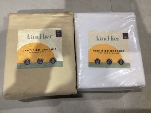 Lot of (2) Kind Lier Certified Organic Twin Sheet Sets, 3 pc 