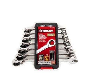 Husky Reversible Ratcheting SAE Combination Wrench Set, 7 Pc 