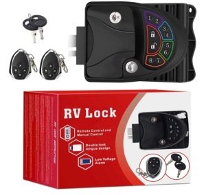 RV Keyless Entry Door Lock w/ 2 Wireless Remote Key, 2 Key Fobs