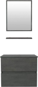 eclife 24" Bathroom Vanity Cabinet Set with Mirror, Wall Mounted, Concrete Grey