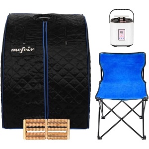 mefeir 2L Steam Sauna Portable Home Spa w/Enlarged Folding Chair 