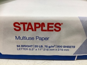 Box of 8 Reams Staples Multiuse Paper