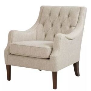 Cassie Button Tufted Accent Chair - Cream