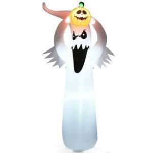 6' Inflatable Halloween Blow-Up Ghost with Pumpkin and LED Lights