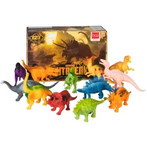 12-Pack Kids 7in Assorted Mini Dinosaur Figure Toy Play Set, Educational and Realistic Models 