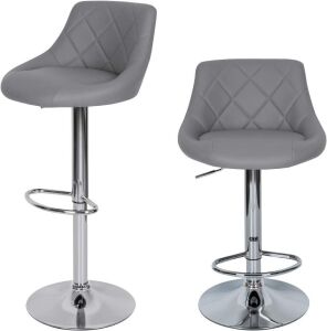 Set of (2) Counter Height Bar Stools - Gray