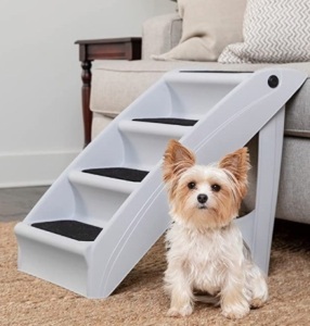 PetSafe CozyUp Folding Dog Stairs, Gray