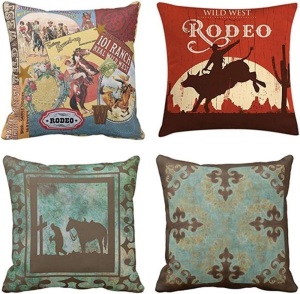 Set of 4 Western Throw Pillow Covers