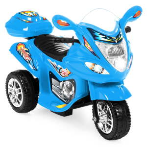 6V Kids Battery Powered 3-Wheel Motorcycle Ride On Toy w/ LED Lights, Music, Horn, Storage