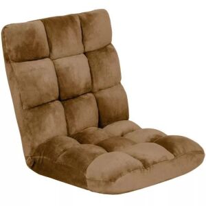 14-Position Folding Adjustable Memory Foam Gaming Floor Sofa Chair - Brown