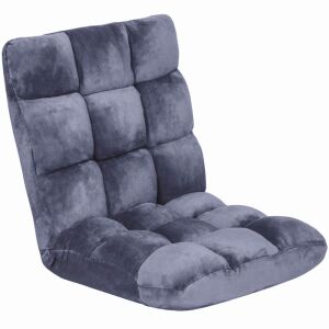 14-Position Folding Adjustable Memory Foam Gaming Floor Sofa Chair - Lilac Gray