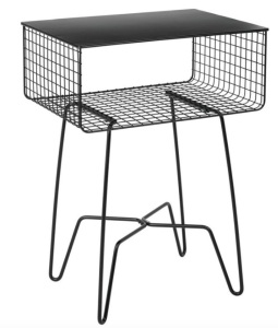 mDesign Modern Farmhouse End Table, Metal Wire Storage Shelf