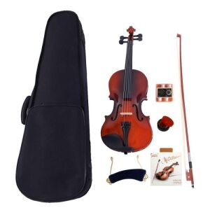 Glarry 1/8 Solid Wood Violin with Accessories - Broken Strings