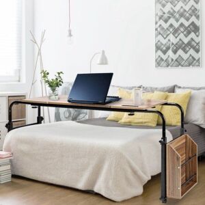 Adjustable Over Bed Laptop Table - Black/Wood