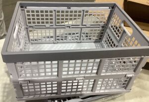 Lot of (2) Portable Plastic Storage Baskets