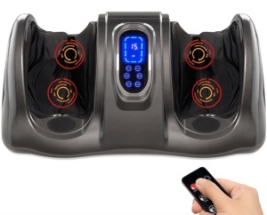 Therapeutic Foot Massager w/ High Intensity Rollers, Remote, 3 Modes, Gray, Heating Element Broken