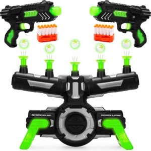 Glow-in-the-Dark Floating Target & Gun Set w/ 24 Darts, 20 Targets