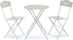 Metal Bistro Set - White