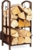 5-Piece Firewood Log Rack Holder Tools Set w/ Hook, Broom, Shovel, Tongs