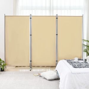 3-Panel Room Divider - Beige